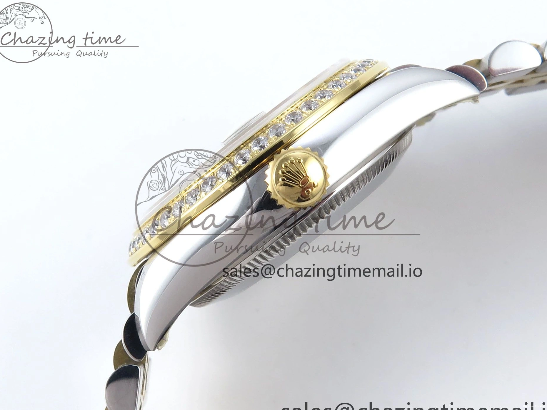 0403 StreetReady DateJust 31 278383RBR ARF 1:1 Best Edition 904L Steel Green Roman Diamonds Dial Diamonds Bezel on SS YG Jubilee Bracelet ETA 418